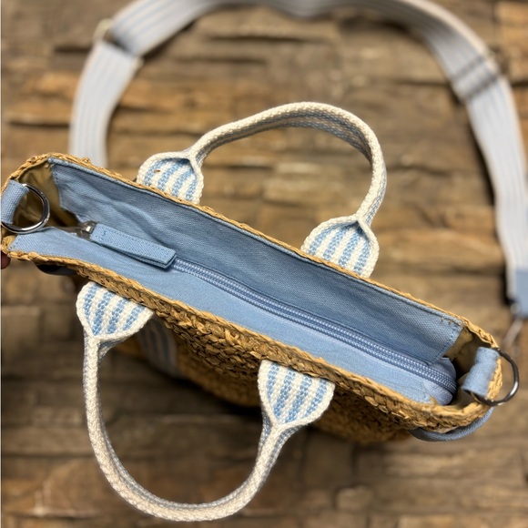 Antik Kraft Raffia Small Tote Bag Shoulder Bag Summer Vacation - Picture 2 of 8